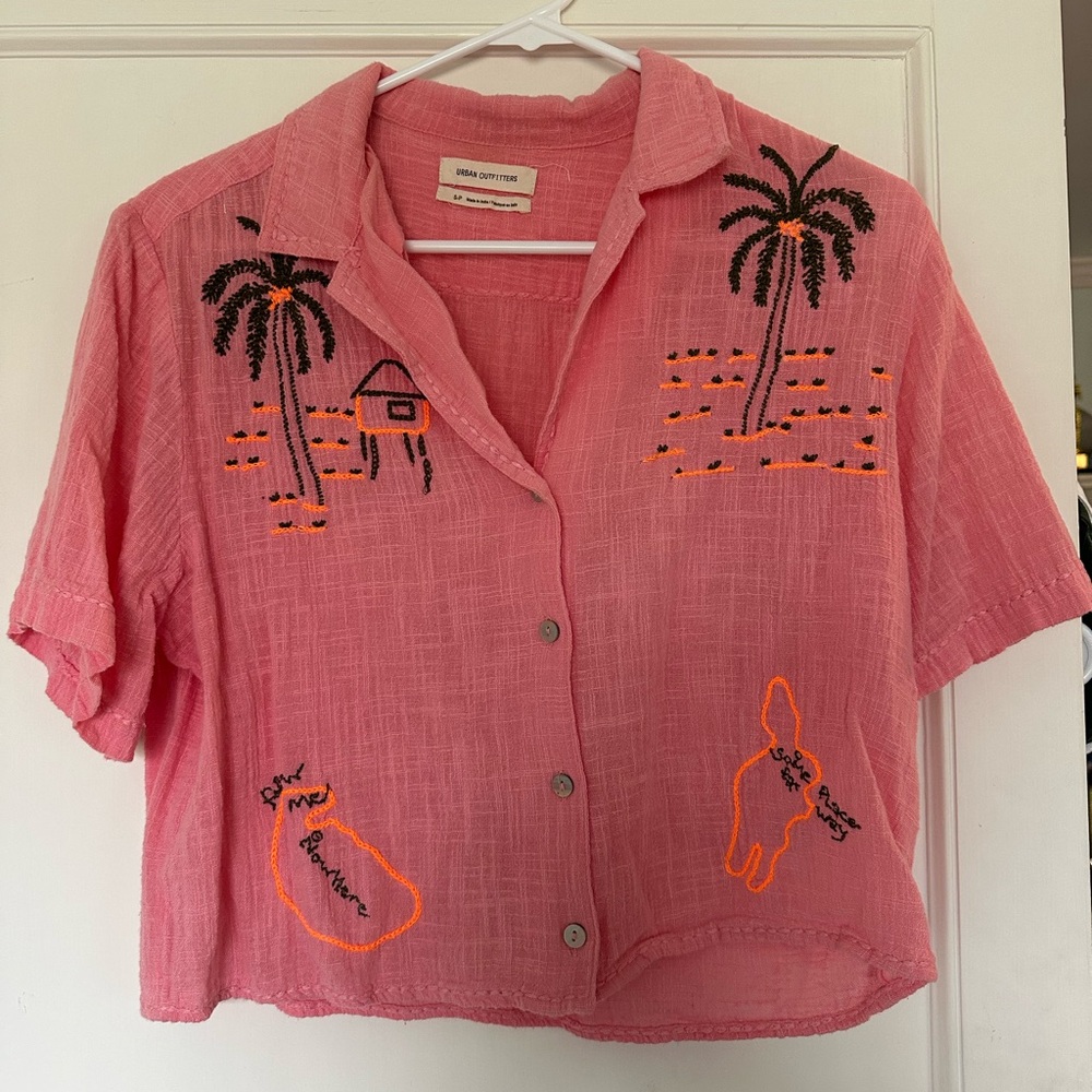 Urban outfitters sunshine Bowie embroidered top